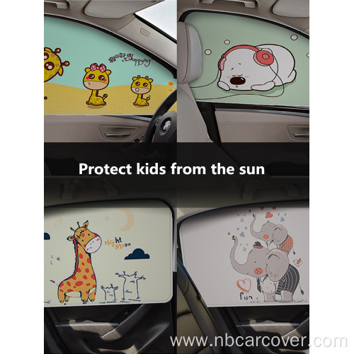 Custom logo digital printed baby side cling sunshades